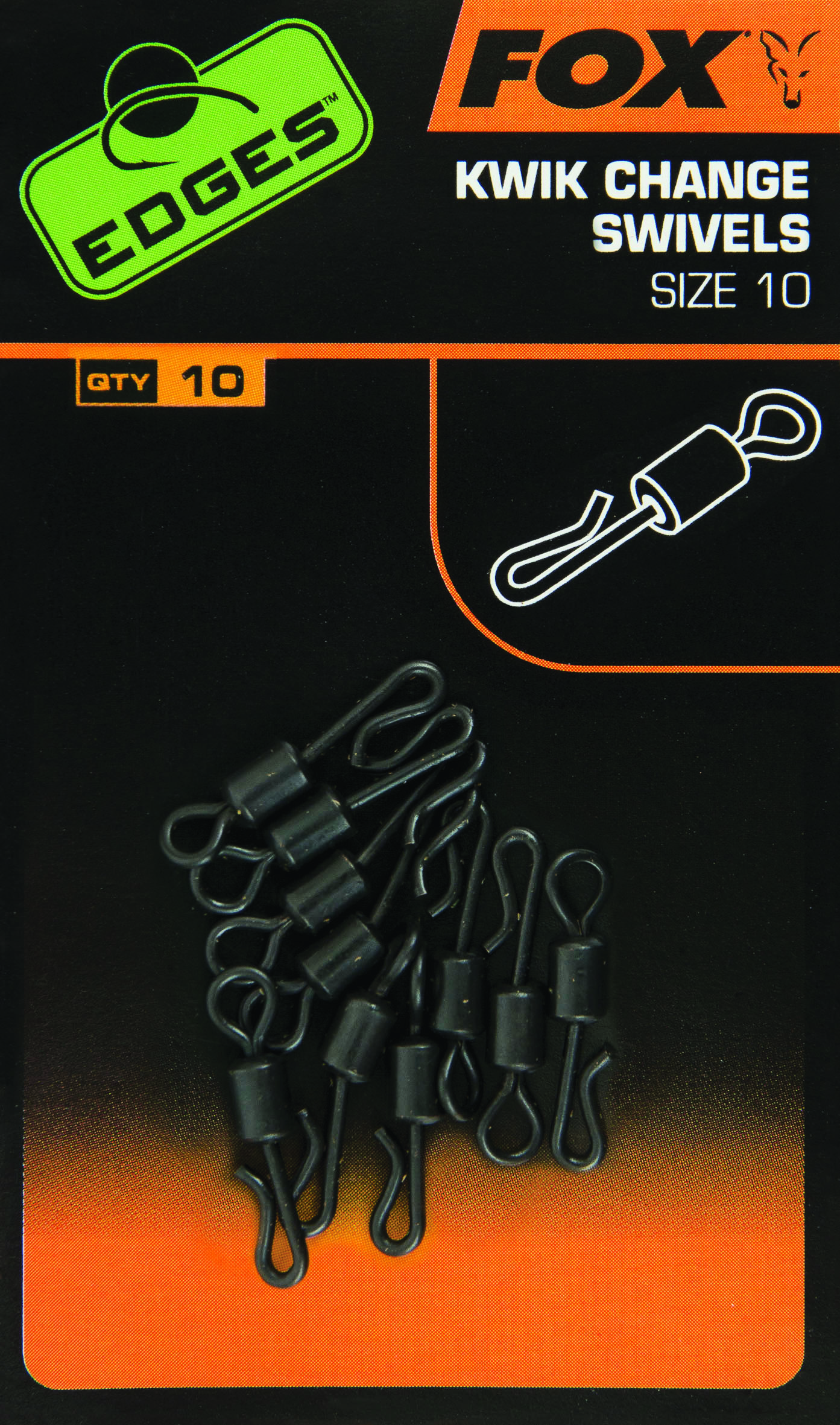 Fox - Edges Kwik Change Swivels Size 10 10pcs