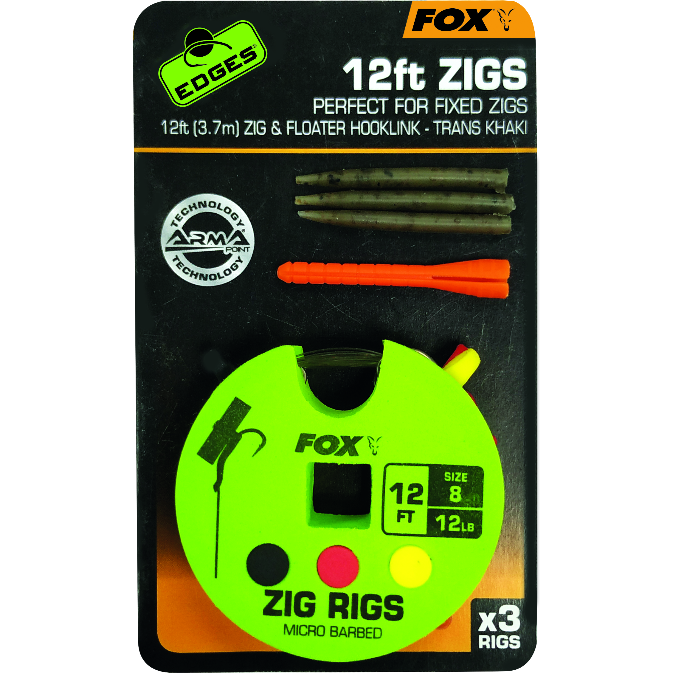 Fox - Edges Zig Ready Rigs Size 8 12lb 13ft 3pcs