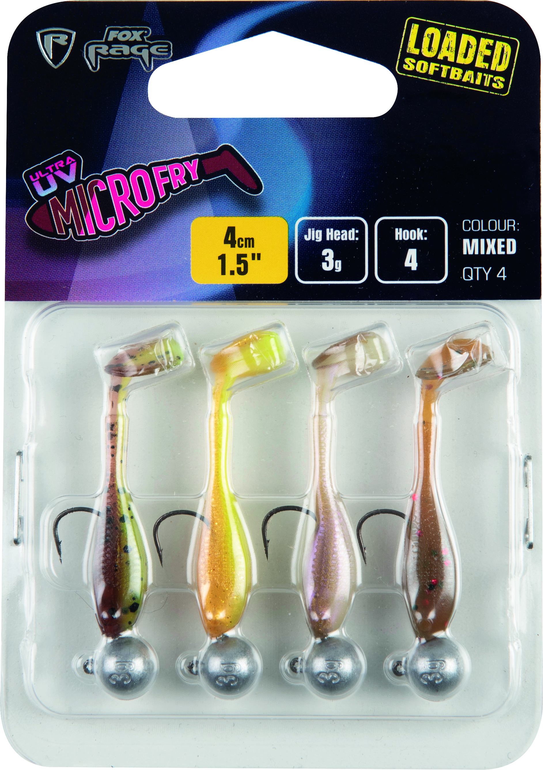 Fox Rage - Micro Fry Mixed UV Colour Pack loaded