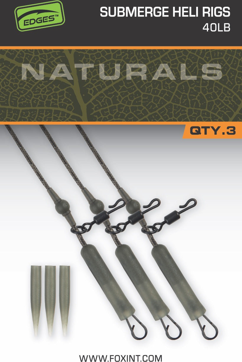 Fox - Edges Naturals Submerge Heli Rigs 40lb 3pcs