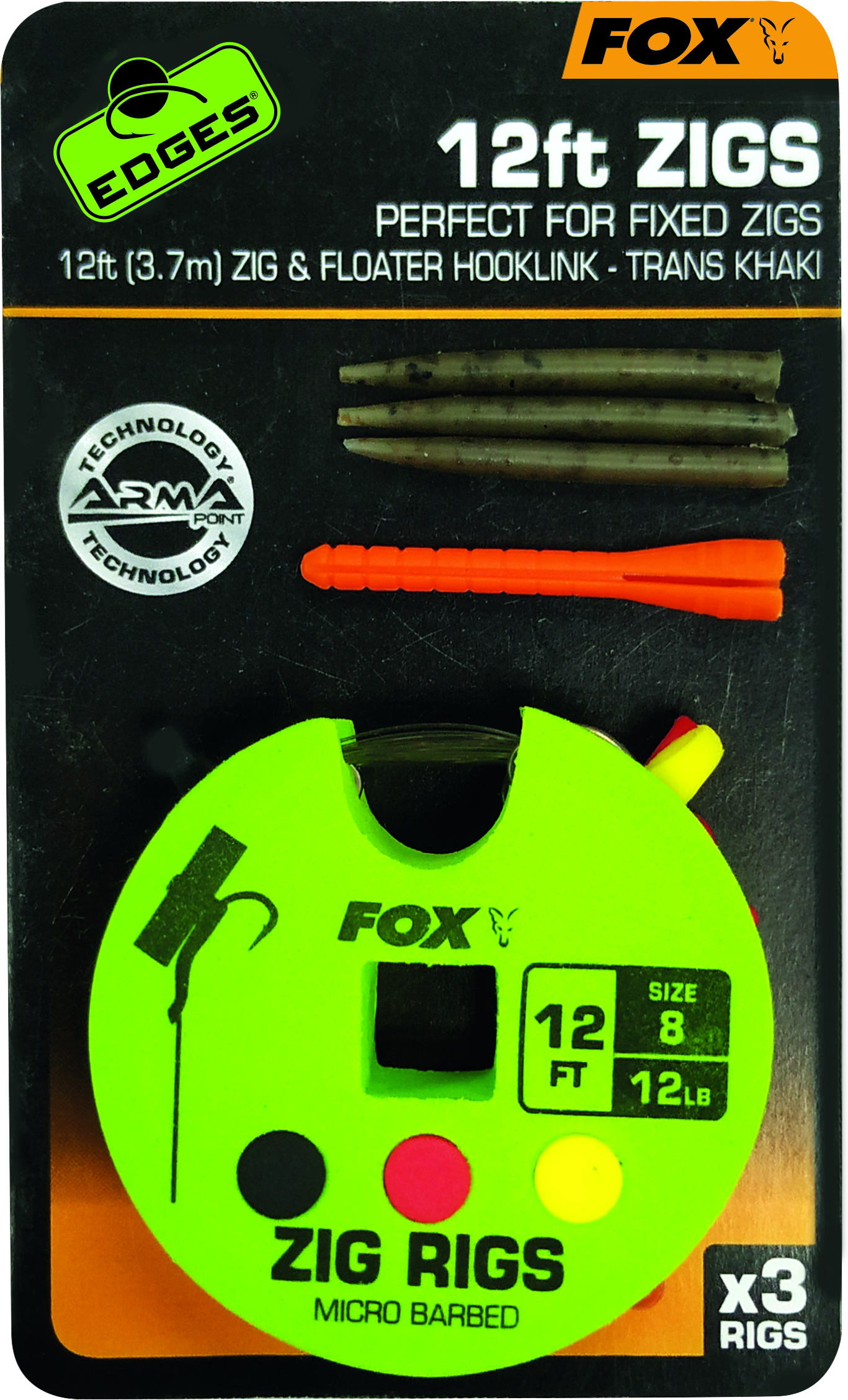 Fox - Edges Zig Ready Rigs Size 8 12lb 12ft 3pcs