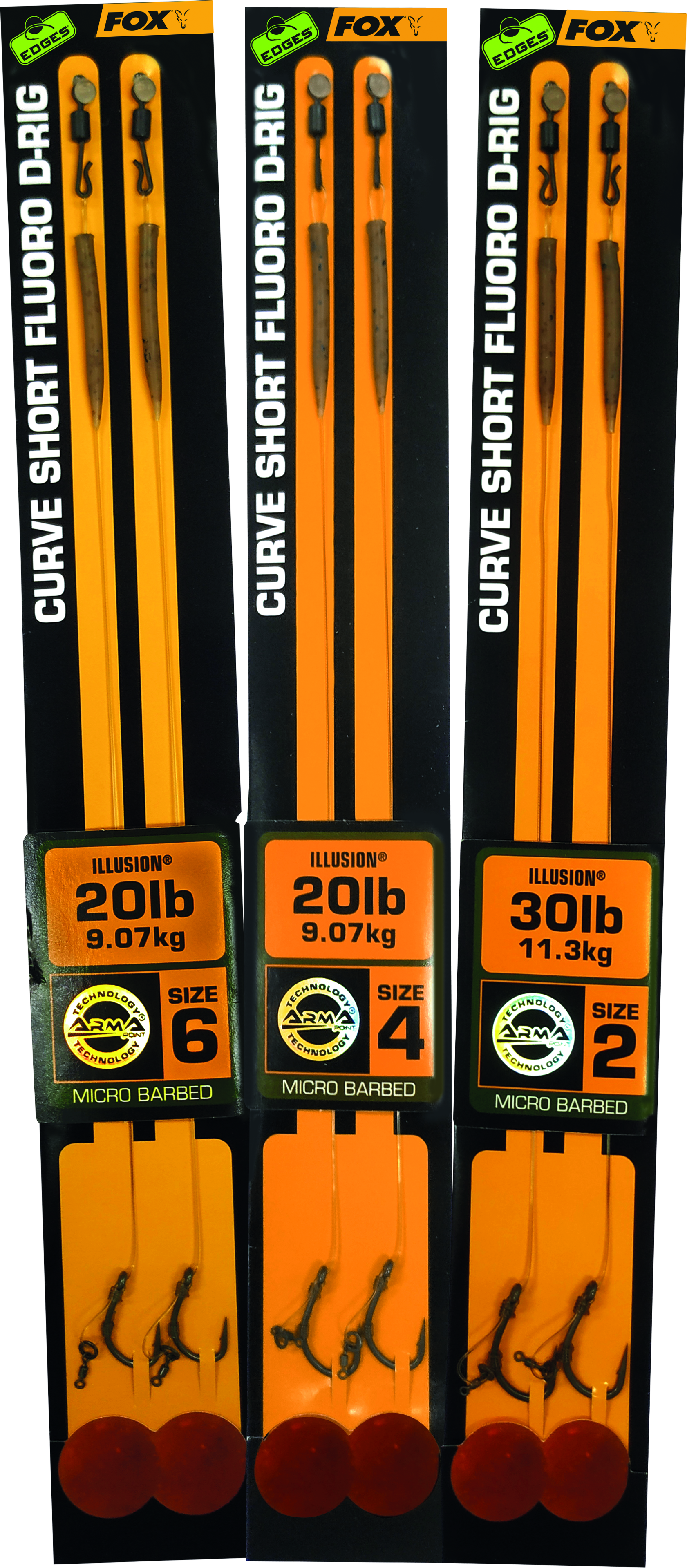 Fox - Edges Curve Short Fluoro D-Rig Size 2 30lb 2pcs