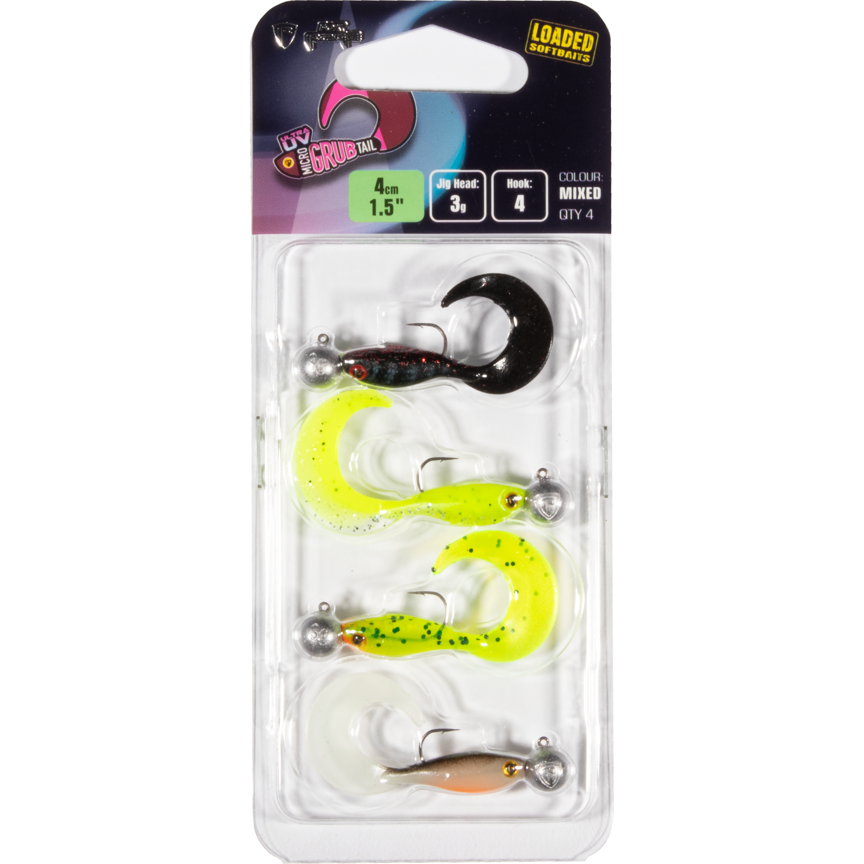 Fox Rage - Micro Grub Tail Mixed UV Colour Pack loaded N CA LT HO