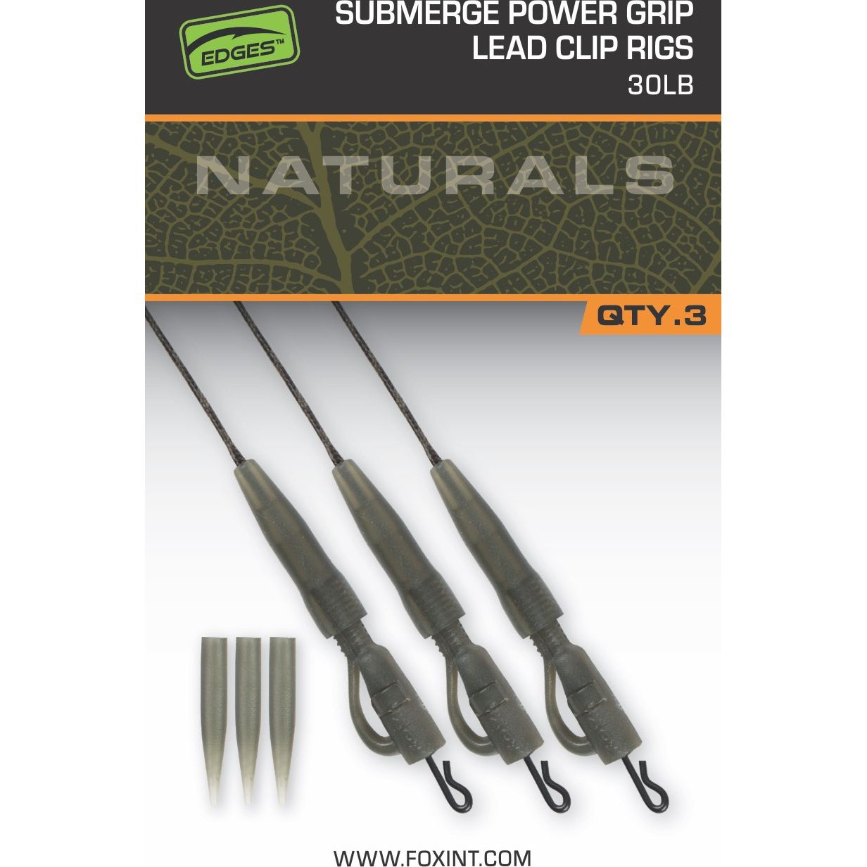 Fox - Edges Naturals Submerge Power Grip Lead Clip 30lb 3pcs