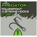 Fox Rage Predator Powerpoint X-Strong Hooks with size 2 and barbed details on a gray background.