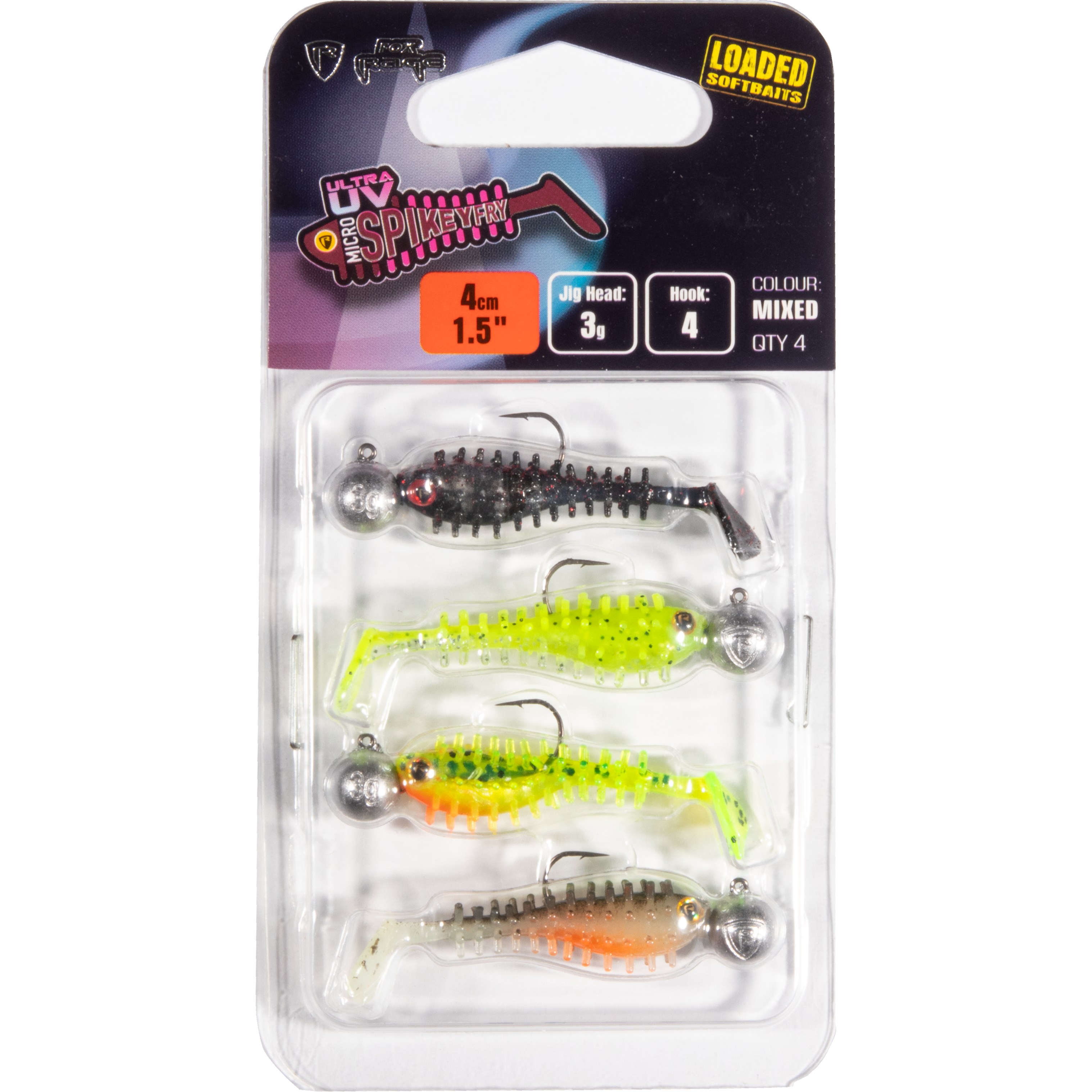 Fox Rage - Micro Spikey Fry Mixed UV Colour Pack loaded N CA LT HO