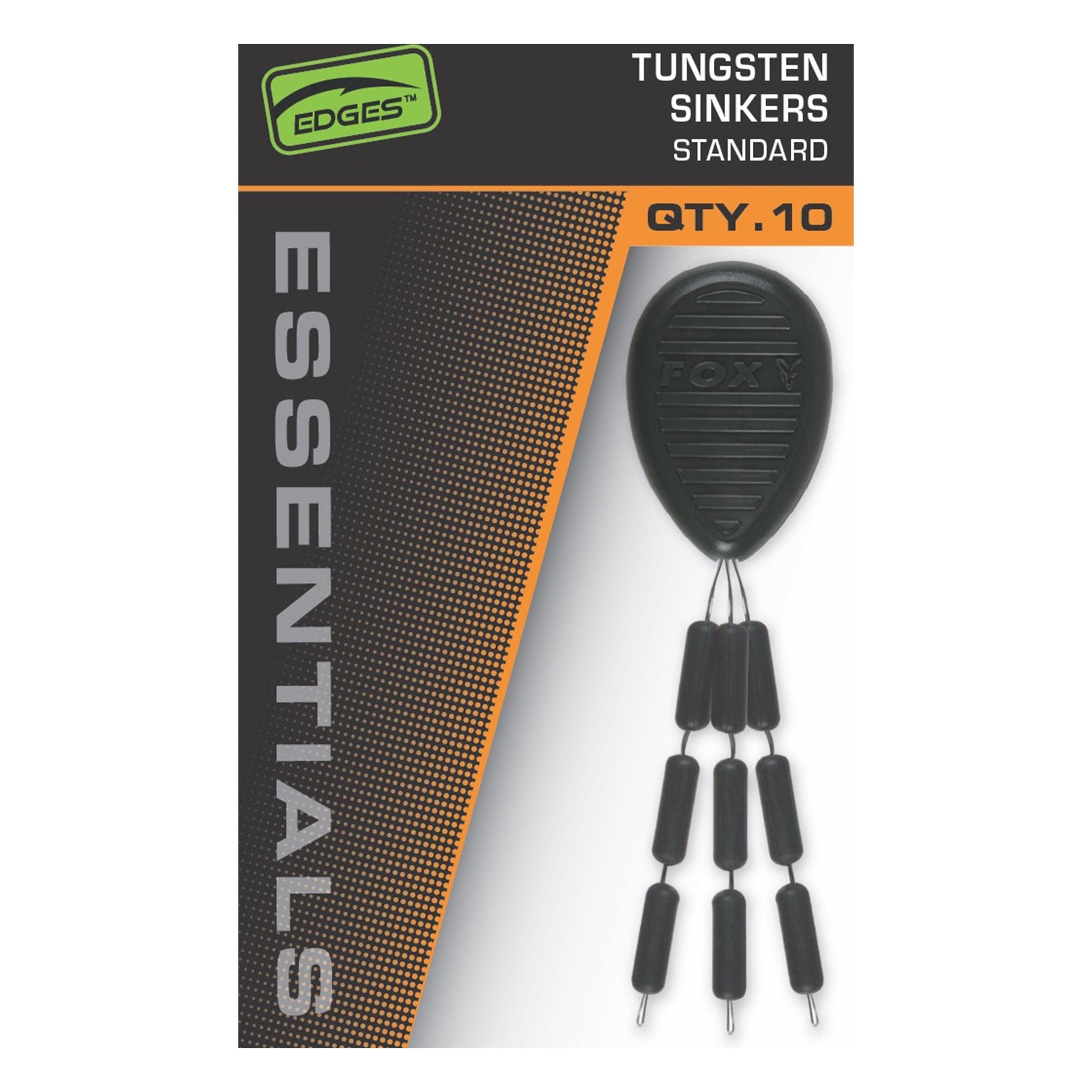 Box of Edges Tungsten Sinkers with packaging details on a white background