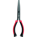 Pair of pliers with black and red handles on a white background