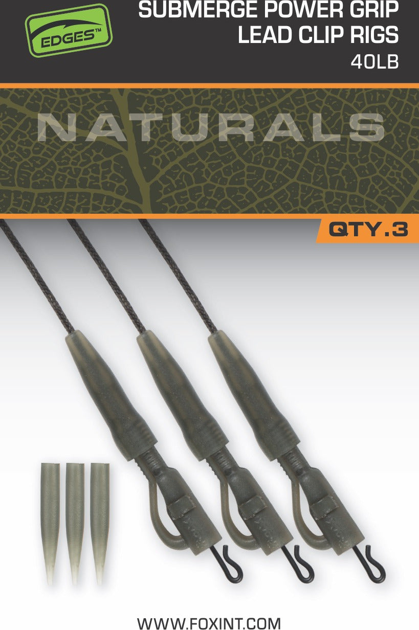 Fox - Edges Naturals Submerge Power Grip Lead Clip 40lb 3pcs
