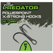 Fox Rage Predator Powerpoint X-Strong Hooks with size 2 and barbed details on a gray background.