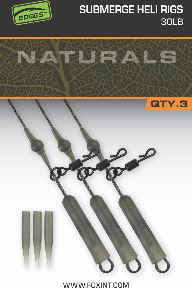 Fox - Edges Naturals Submerge Heli Rigs 30lb 3pcs