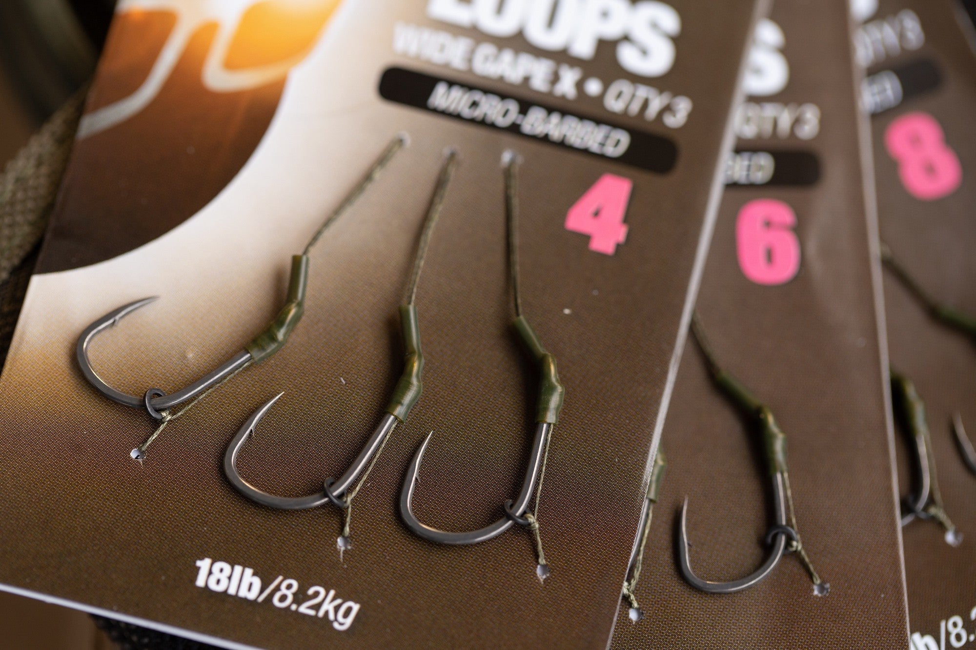Loop Rig Wide Gape X Barbed Size 4 18lb
