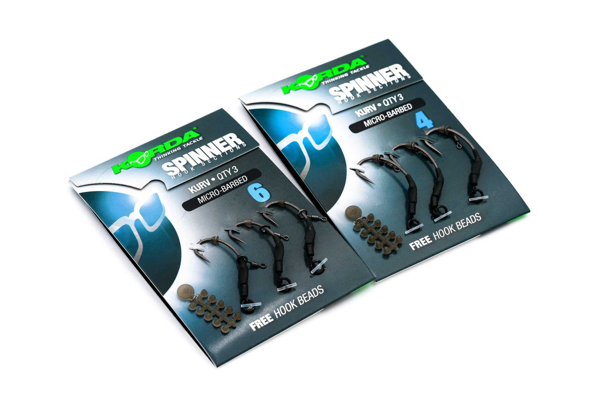 Korda - Spinner Hook Sections Kurv Shank Barbless Size 4 x3
