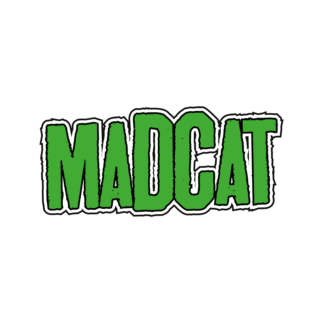 Green 'MADCAT' text on a white background