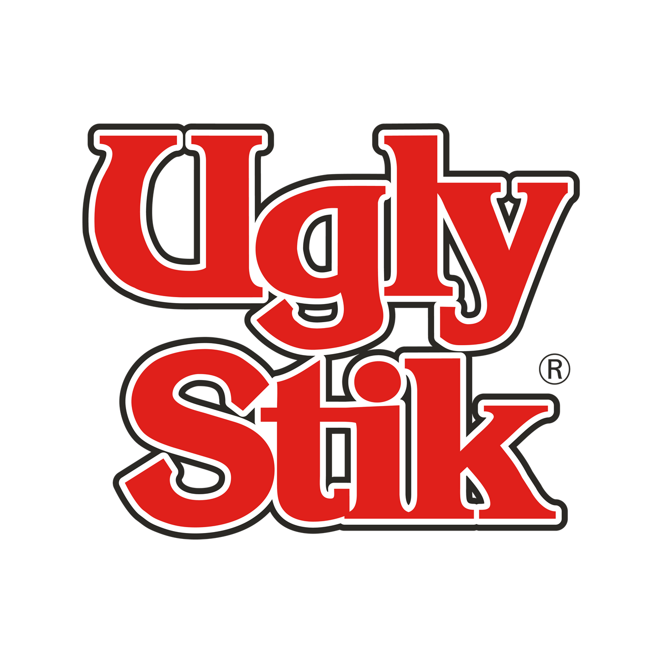 Ugly Stik logo in red and black on a white background