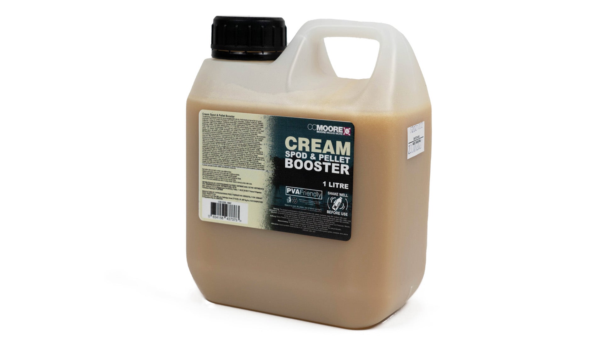 CC Moore Cream Spod and Pellet Booster 1 litre bottle of creamy carp bait liquid