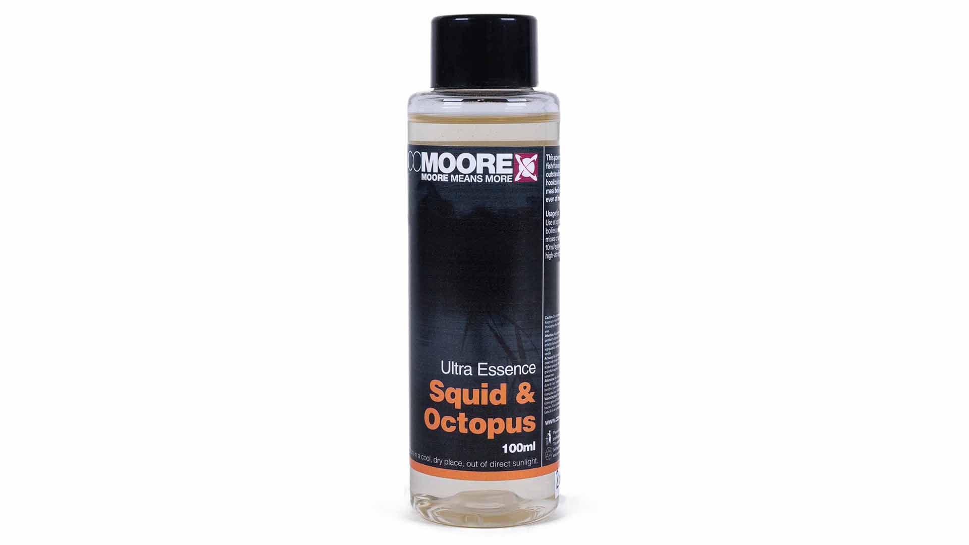 CC Moore Ultra Squid and Octopus Essence 100ml bottle of peppery fish carp bait flavour