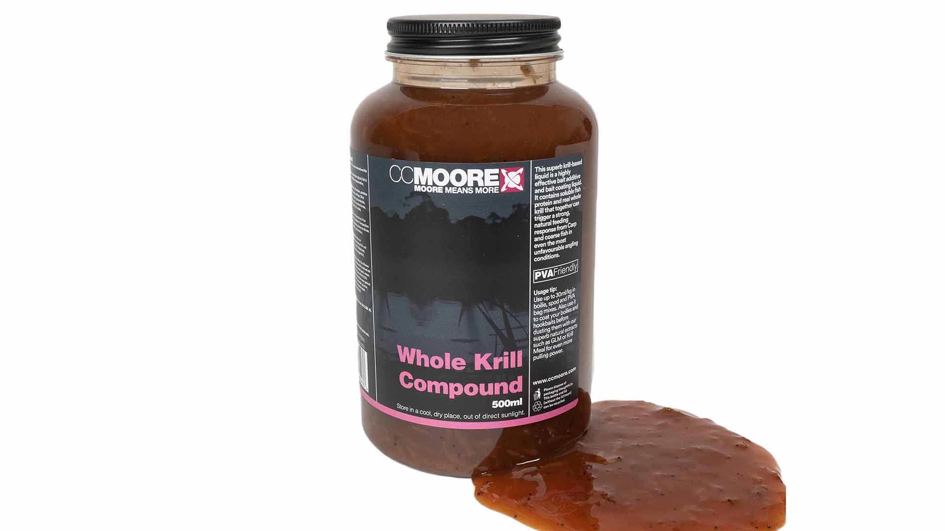 CC Moore Whole Krill Compound 500ml bottle of fresh krill carp liquid bait food